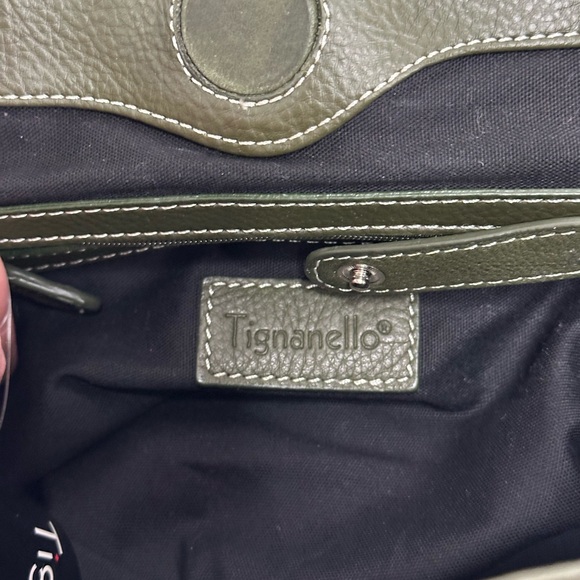 Tignanello Olive Leather Shoulder Bag - Picture 4 of 11